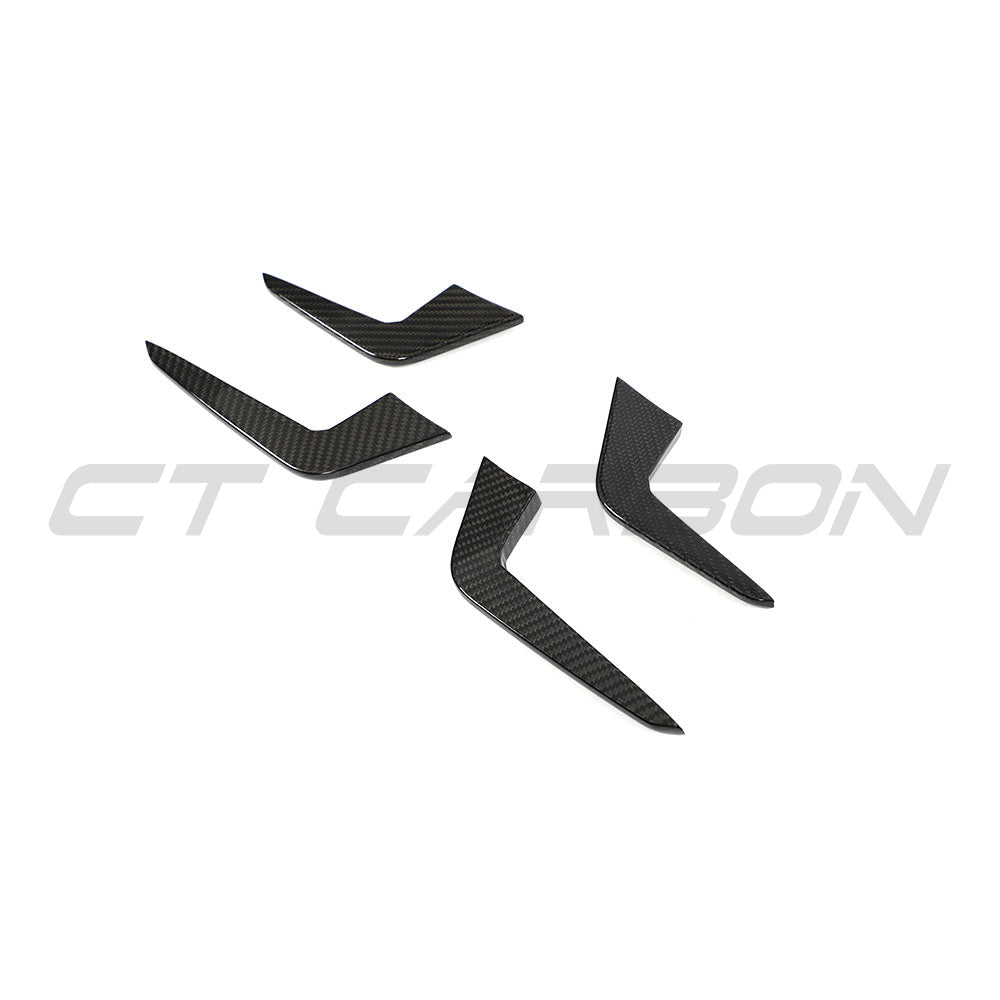 AUDI RS5 B9.5 SPORTBACK & COUPE 2020-2025 CARBON FIBRE CANARDS-Accessories-CT CARBON-CT Carbon - High-quality carbon fiber and gloss black aerodynamic parts for premium sports and luxury vehicles.