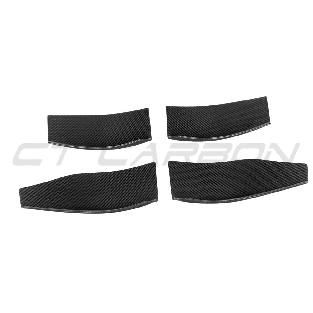 BMW M3/M4 G80/G81/G82/G83 2021+ CARBON FIBRE FRONT BUMPER CANARDS - V3-Accessories-CT CARBON-CT Carbon - High-quality carbon fiber and gloss black aerodynamic parts for premium sports and luxury vehicles.