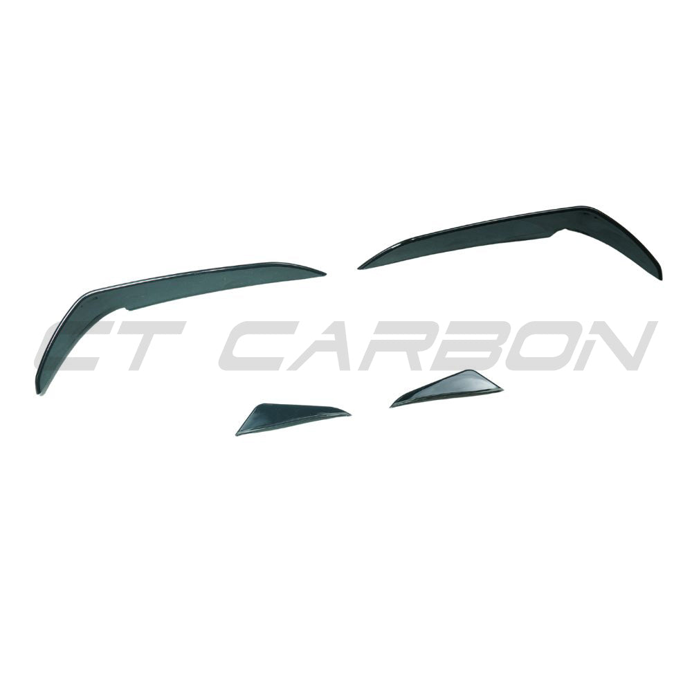 VOLKSWAGEN GOLF GTI/GTD MK7.5 2017-2020 GLOSS BLACK FRONT BUMPER CANARDS-Accessories-BLAK BY CT-CT Carbon - High-quality carbon fiber and gloss black aerodynamic parts for premium sports and luxury vehicles.