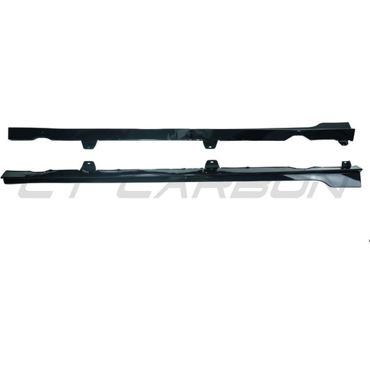 VOLKSWAGEN GOLF GTI/GTD MK7/7.5 2014-2020 GLOSS BLACK SIDE SKIRTS - TC STYLE-Side Skirts-BLAK BY CT-CT Carbon - High-quality carbon fiber and gloss black aerodynamic parts for premium sports and luxury vehicles.