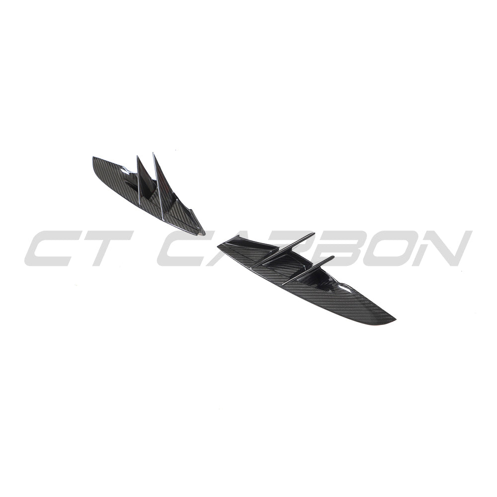 TOYOTA SUPRA 2019+ A90 CARBON FIBRE FRONT BUMPER VENT TRIM-Accessories-CT CARBON-CT Carbon - High-quality carbon fiber and gloss black aerodynamic parts for premium sports and luxury vehicles.