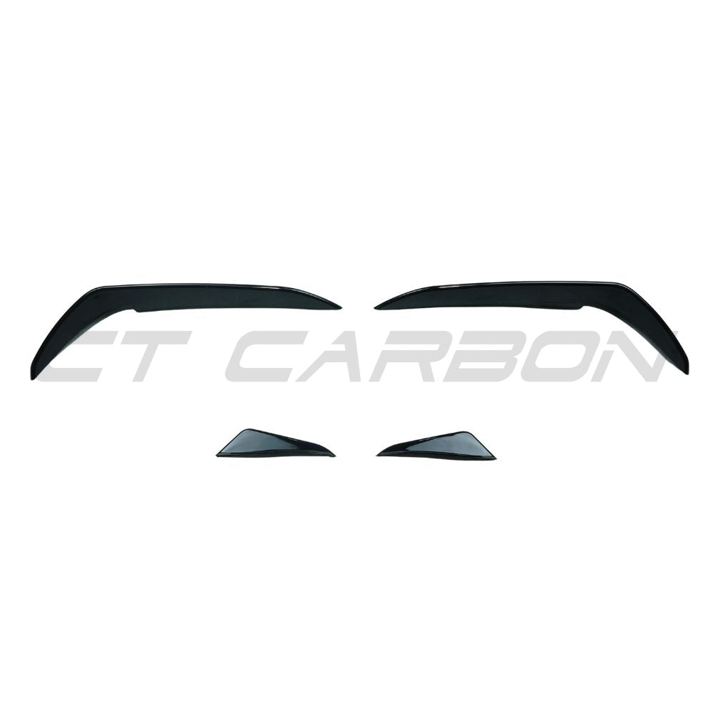 VOLKSWAGEN GOLF GTI/GTD MK7.5 2017-2020 GLOSS BLACK FRONT BUMPER CANARDS-Accessories-BLAK BY CT-CT Carbon - High-quality carbon fiber and gloss black aerodynamic parts for premium sports and luxury vehicles.