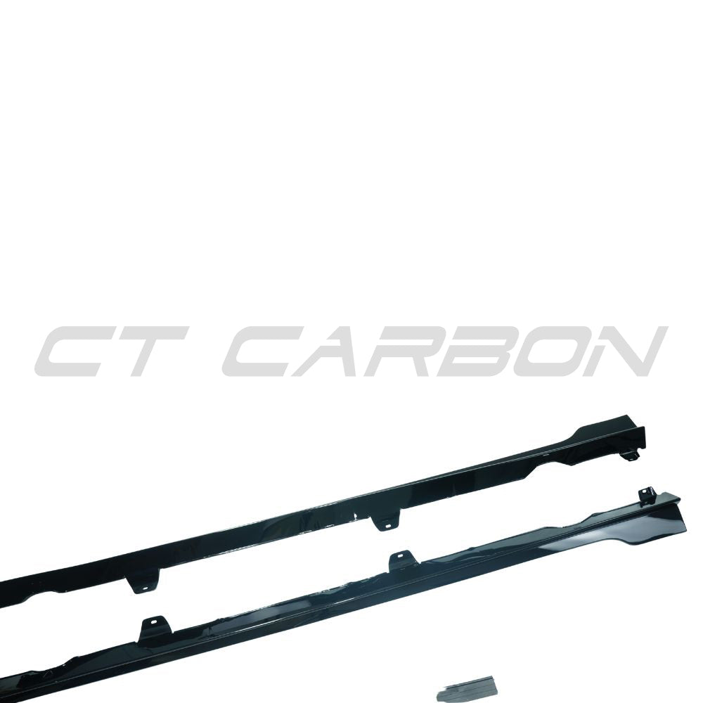 VOLKSWAGEN GOLF GTI/GTD MK7/7.5 2014-2020 GLOSS BLACK SIDE SKIRTS - TC STYLE-Side Skirts-BLAK BY CT-CT Carbon - High-quality carbon fiber and gloss black aerodynamic parts for premium sports and luxury vehicles.