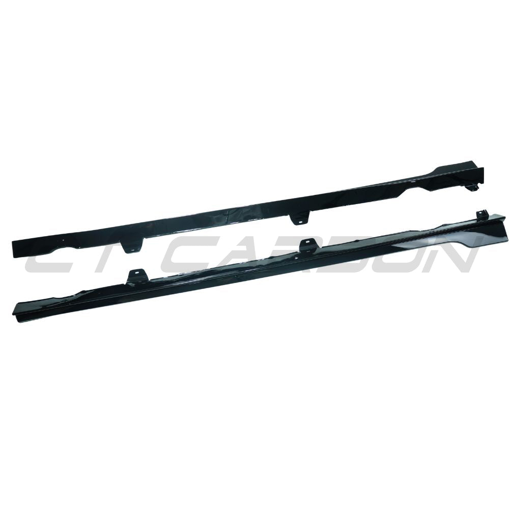 VOLKSWAGEN GOLF GTI/GTD MK7/7.5 2014-2020 GLOSS BLACK SIDE SKIRTS - TC STYLE-Side Skirts-BLAK BY CT-CT Carbon - High-quality carbon fiber and gloss black aerodynamic parts for premium sports and luxury vehicles.