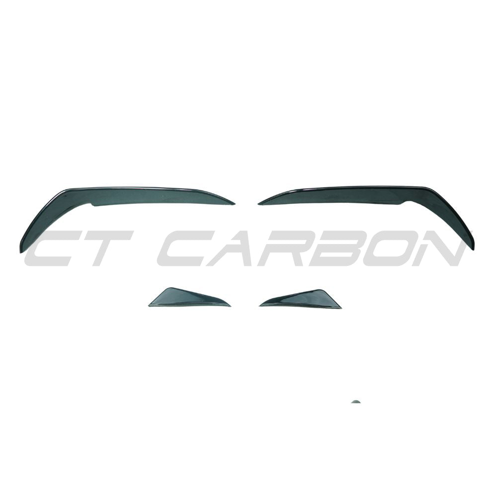 VOLKSWAGEN GOLF GTI/GTD MK7.5 2017-2020 GLOSS BLACK FRONT BUMPER CANARDS-Accessories-BLAK BY CT-CT Carbon - High-quality carbon fiber and gloss black aerodynamic parts for premium sports and luxury vehicles.