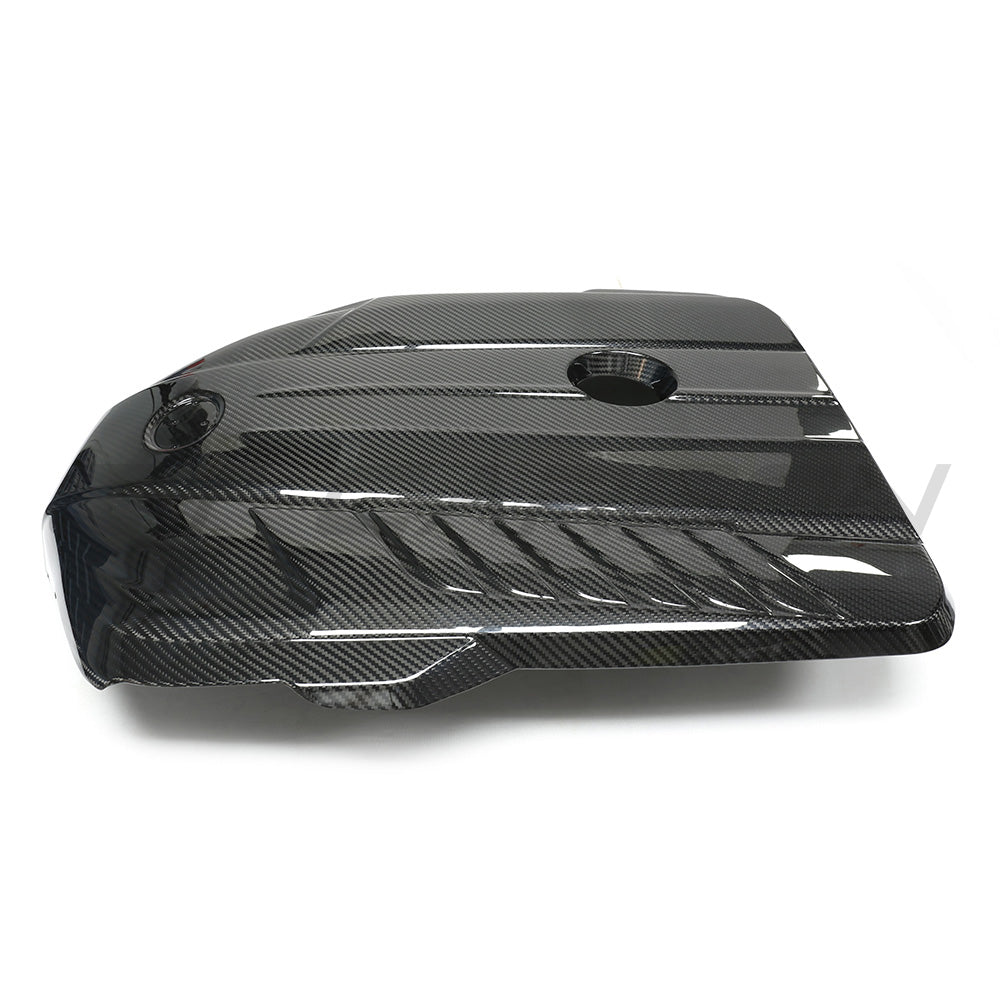 TOYOTA SUPRA A90 3.0T B58 CARBON FIBRE ENGINE COVER-Accessories-CT CARBON-CT Carbon - High-quality carbon fiber and gloss black aerodynamic parts for premium sports and luxury vehicles.
