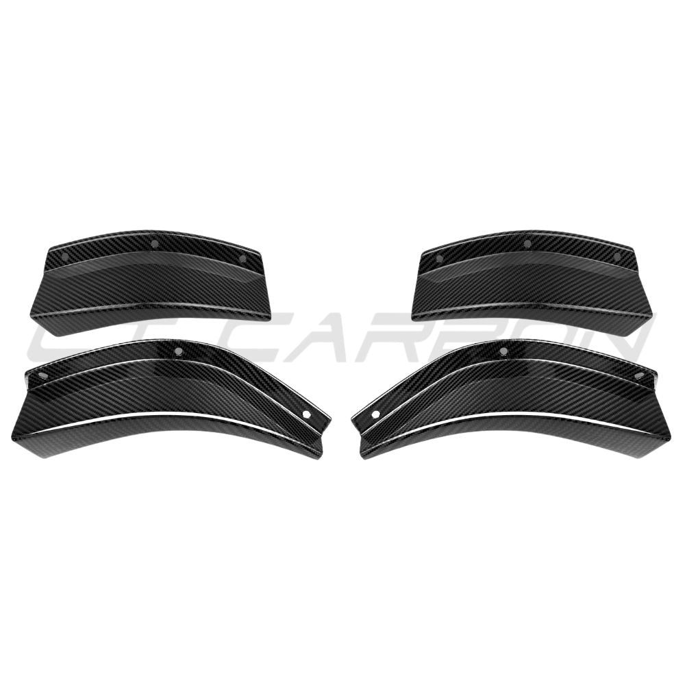 BMW M3/M4 G80/G81/G82/G83 2021+ CARBON FIBRE FRONT BUMPER CANARDS - V3-Accessories-CT CARBON-CT Carbon - High-quality carbon fiber and gloss black aerodynamic parts for premium sports and luxury vehicles.