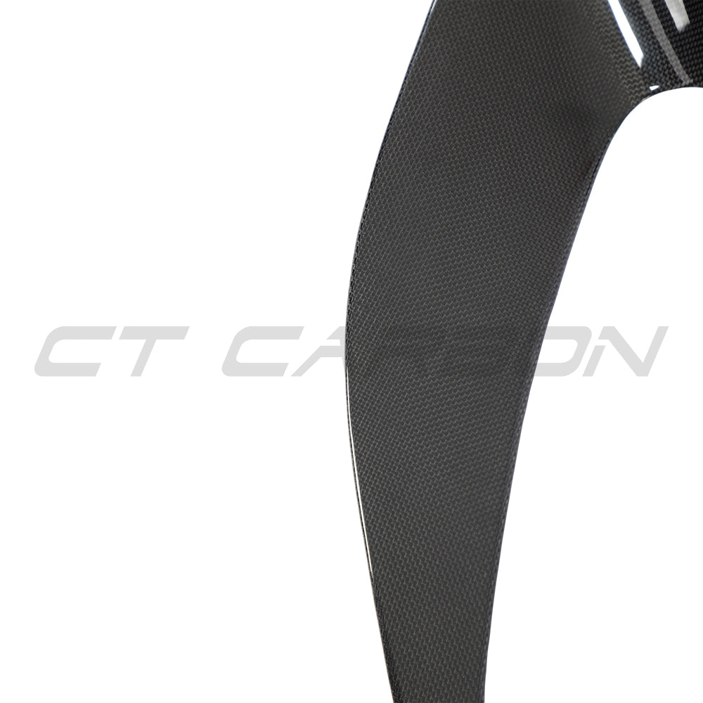 FERRARI F8 2019-2023 FRONT BUMPER CARBON FIBRE TRIM-Splitter-CT CARBON-CT Carbon - High-quality carbon fiber and gloss black aerodynamic parts for premium sports and luxury vehicles.