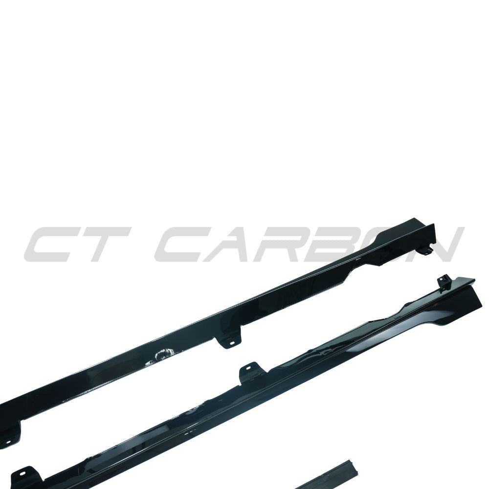 VOLKSWAGEN GOLF GTI/GTD MK7/7.5 2014-2020 GLOSS BLACK SIDE SKIRTS - TC STYLE-Side Skirts-BLAK BY CT-CT Carbon - High-quality carbon fiber and gloss black aerodynamic parts for premium sports and luxury vehicles.