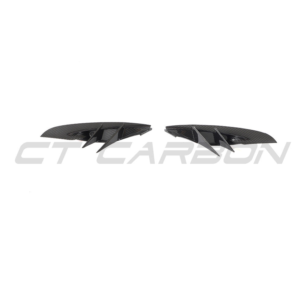 TOYOTA SUPRA 2019+ A90 CARBON FIBRE FRONT BUMPER VENT TRIM-Accessories-CT CARBON-CT Carbon - High-quality carbon fiber and gloss black aerodynamic parts for premium sports and luxury vehicles.