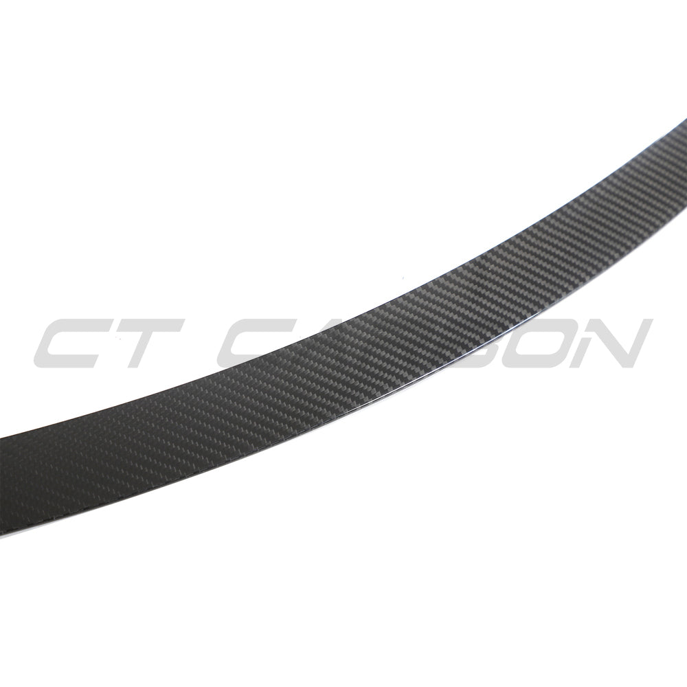 TESLA MODEL 3 2023+ CARBON FIBRE SPOILER - V1-Spoiler-CT CARBON-CT Carbon - High-quality carbon fiber and gloss black aerodynamic parts for premium sports and luxury vehicles.