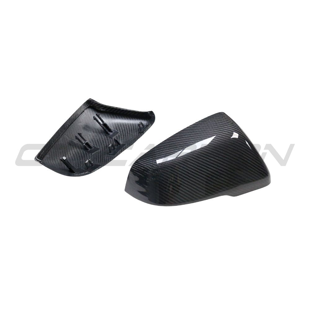 TOYOTA SUPRA A90 CARBON FIBRE MIRRORS-Accessories-CT CARBON-CT Carbon - High-quality carbon fiber and gloss black aerodynamic parts for premium sports and luxury vehicles.