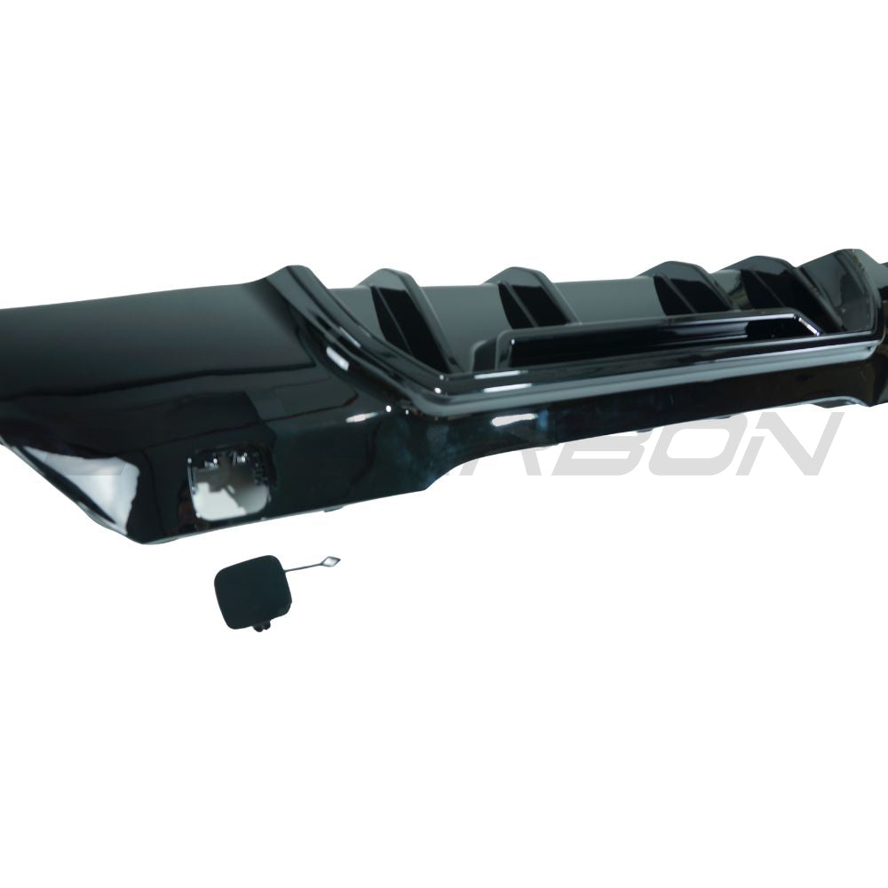 BMW F40 1 SERIES 2019-2024 GLOSS BLACK DIFFUSER - SINGLE EXIT-Diffuser-BLAK BY CT-CT Carbon - High-quality carbon fiber and gloss black aerodynamic parts for premium sports and luxury vehicles.