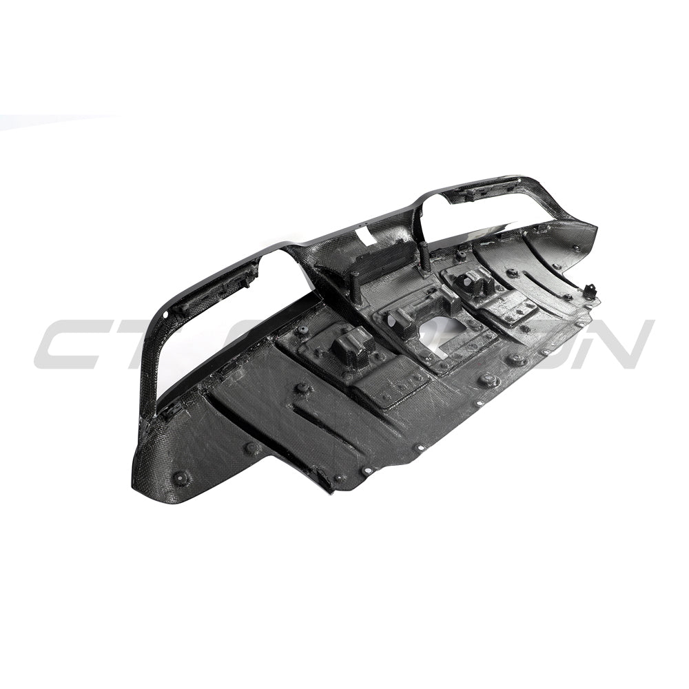 FERRARI F8 2019-2023 CARBON FIBRE DIFFUSER-Diffuser-CT CARBON-CT Carbon - High-quality carbon fiber and gloss black aerodynamic parts for premium sports and luxury vehicles.