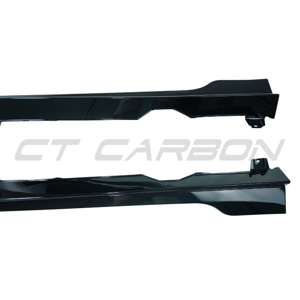 VOLKSWAGEN GOLF GTI/GTD MK7/7.5 2014-2020 GLOSS BLACK SIDE SKIRTS - TC STYLE-Side Skirts-BLAK BY CT-CT Carbon - High-quality carbon fiber and gloss black aerodynamic parts for premium sports and luxury vehicles.