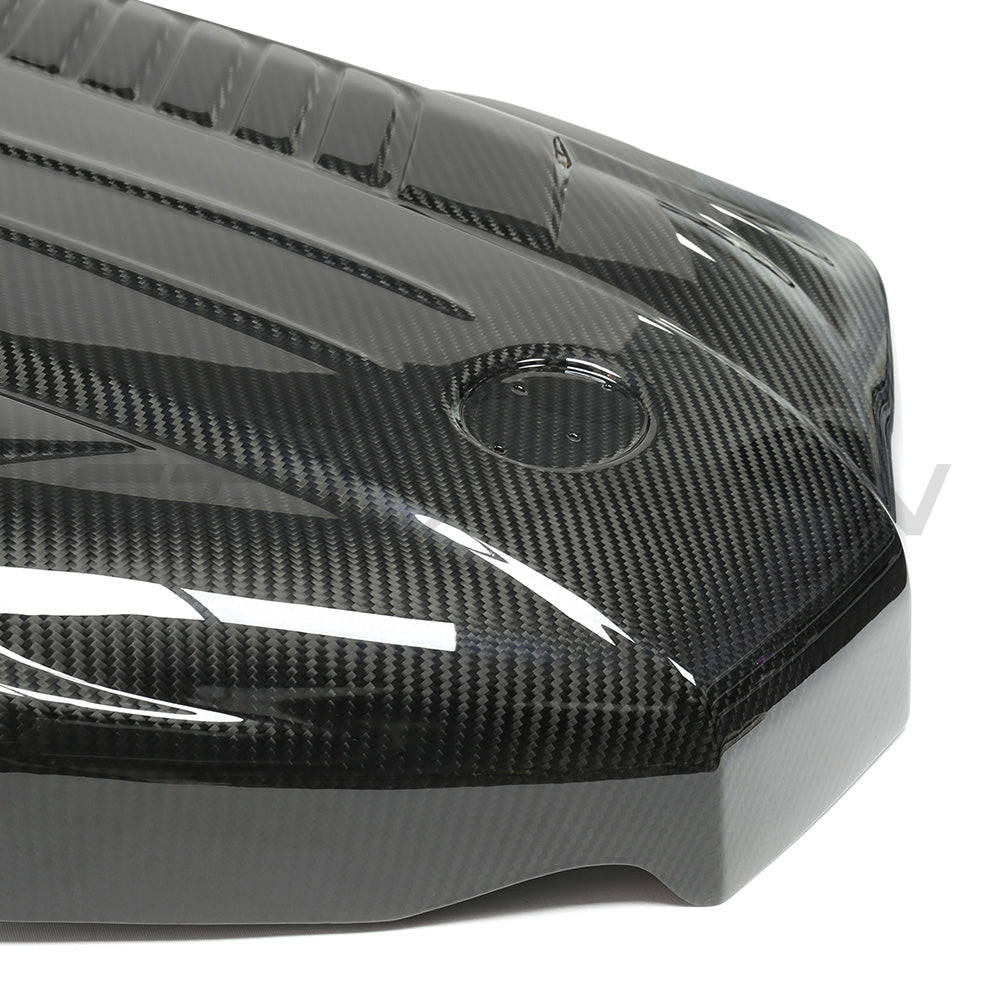 TOYOTA SUPRA A90 3.0T B58 CARBON FIBRE ENGINE COVER-Accessories-CT CARBON-CT Carbon - High-quality carbon fiber and gloss black aerodynamic parts for premium sports and luxury vehicles.
