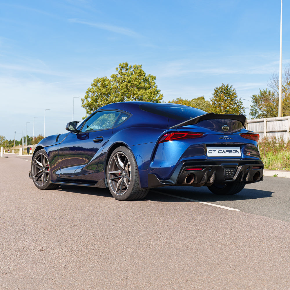 TOYOTA SUPRA 2019+ A90 FULL CARBON FIBRE KIT - V2-Kit-CT CARBON-CT Carbon - High-quality carbon fiber and gloss black aerodynamic parts for premium sports and luxury vehicles.