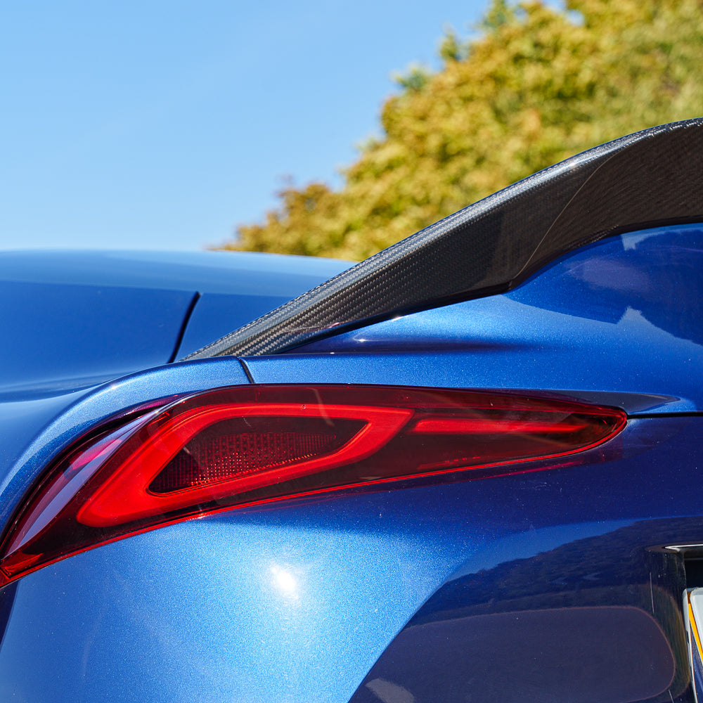 TOYOTA SUPRA 2019+ A90 FULL CARBON FIBRE KIT - V2-Kit-CT CARBON-CT Carbon - High-quality carbon fiber and gloss black aerodynamic parts for premium sports and luxury vehicles.