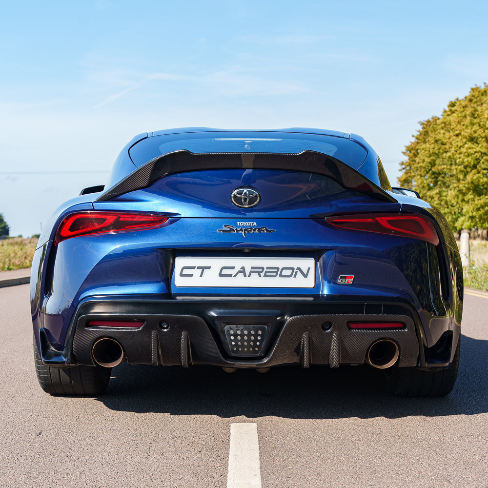TOYOTA SUPRA 2019+ A90 FULL CARBON FIBRE KIT - V2-Kit-CT CARBON-CT Carbon - High-quality carbon fiber and gloss black aerodynamic parts for premium sports and luxury vehicles.