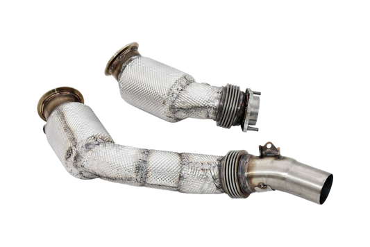 Aulitzky Exhaust | ECE Downpipe mit Sport-Kat | passend für BMW M3/M4 inkl. Competition/CS/GTS (F80/F82/F83) S55