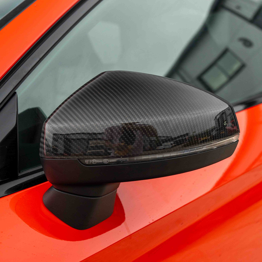 AUDI A3 S3 RS3 8V PRE-PREG CARBON FIBRE MIRRORS - WITH LANE ASSIST-Accessories-CT CARBON-CT Carbon - High-quality carbon fiber and gloss black aerodynamic parts for premium sports and luxury vehicles.
