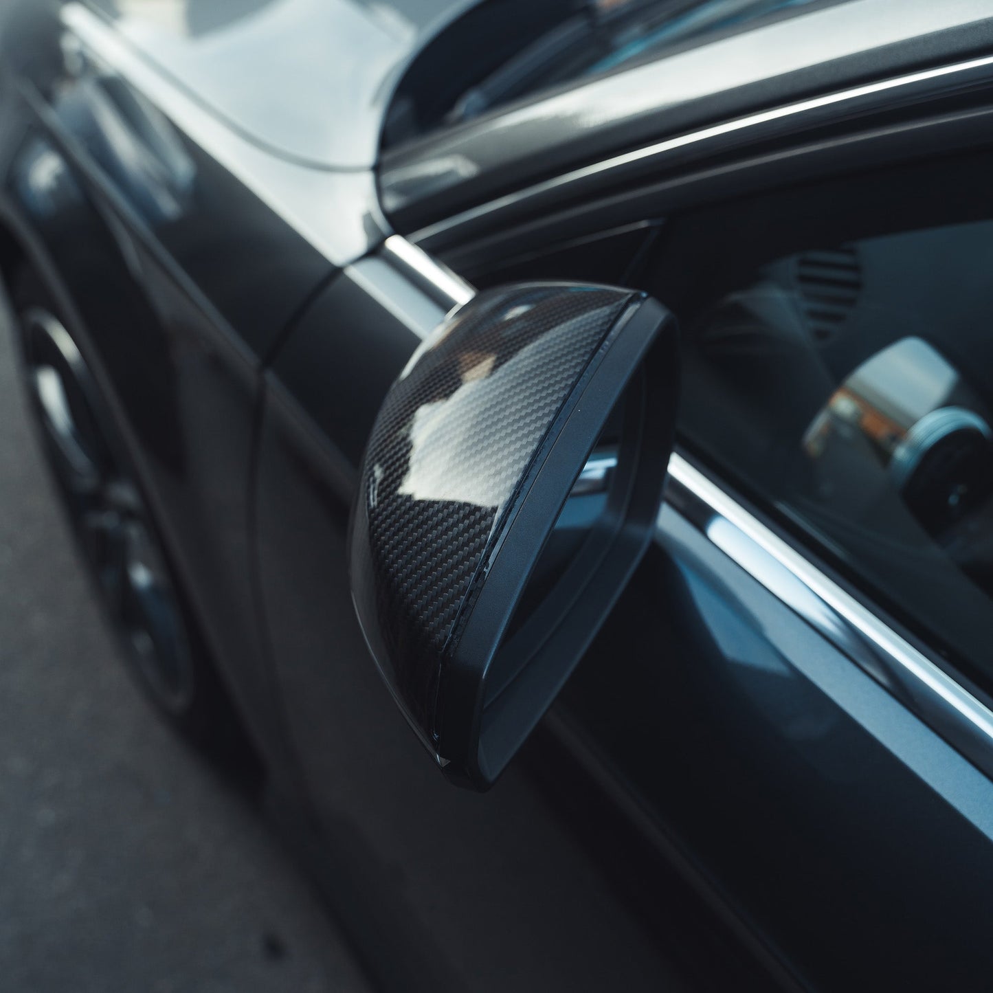AUDI A3/S3/RS3 8V PRE-PREG CARBON FIBRE MIRRORS - WITHOUT LANE ASSIST-Accessories-CT CARBON-CT Carbon - High-quality carbon fiber and gloss black aerodynamic parts for premium sports and luxury vehicles.