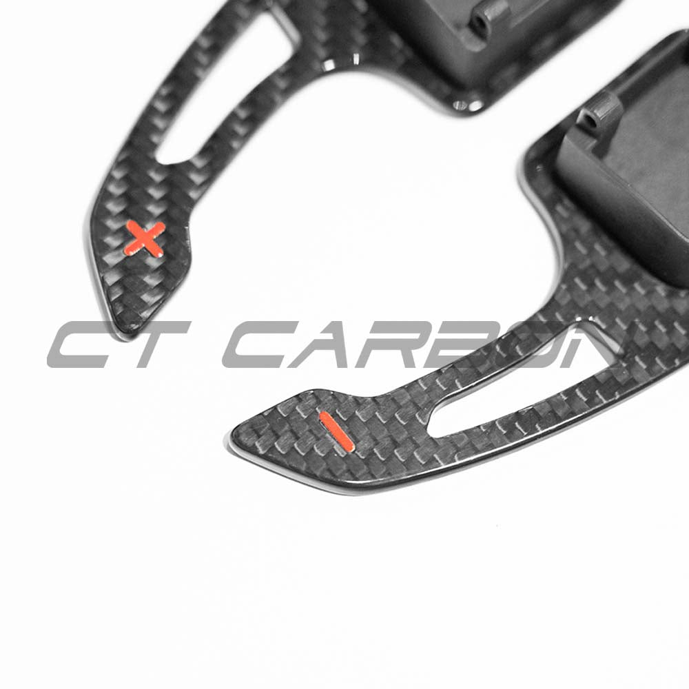 AUDI A3/S3/RS3 8Y RS6 C8 CARBON FIBRE SHIFTER PADDLES - V3-Accessories-CT CARBON-CT Carbon - High-quality carbon fiber and gloss black aerodynamic parts for premium sports and luxury vehicles.