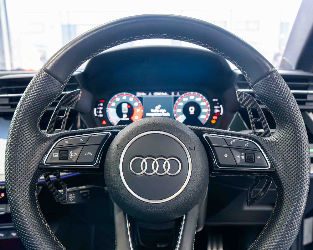 AUDI A3/S3/RS3 A4/S4/RS4 A5/S5/RS5 2014+ MAGNETIC CARBON FIBRE SHIFTER PADDLES-Accessories-CT CARBON-CT Carbon - High-quality carbon fiber and gloss black aerodynamic parts for premium sports and luxury vehicles.