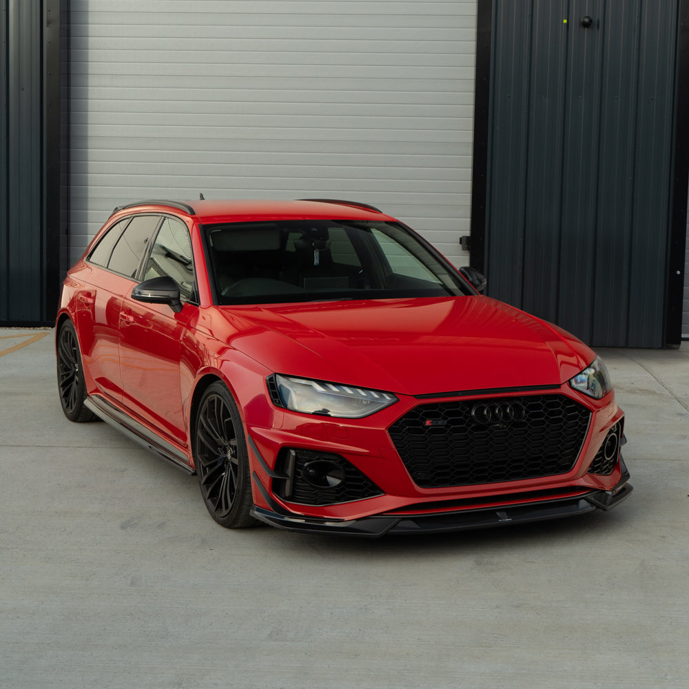 AUDI A4/S4/RS4/A5/S5/RS5 B9 2016-2025 PRE-PREG CARBON FIBRE MIRRORS - WITH LANE ASSIST-Accessories-CT CARBON-CT Carbon - High-quality carbon fiber and gloss black aerodynamic parts for premium sports and luxury vehicles.