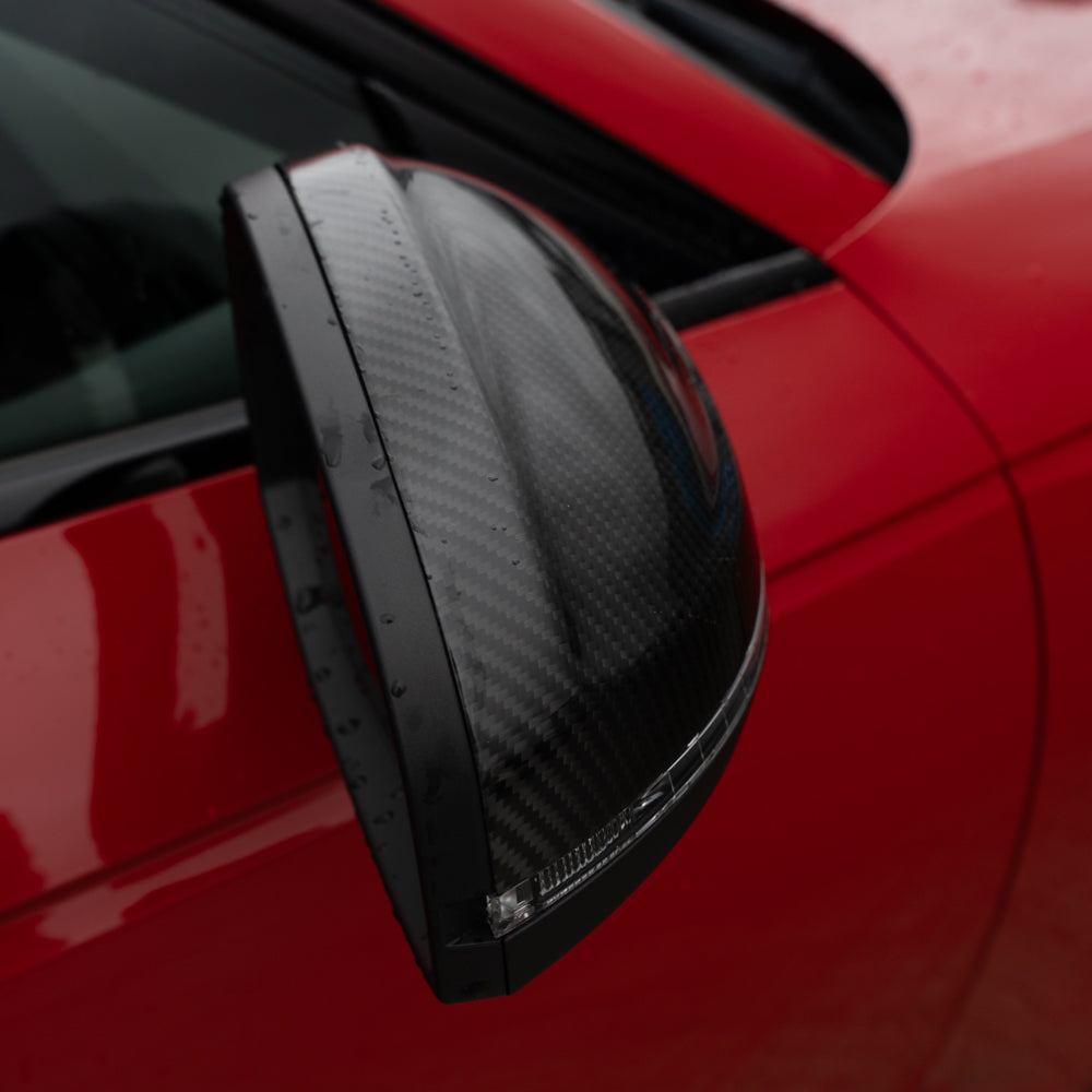 AUDI A4/S4/RS4/A5/S5/RS5 B9 2016-2025 PRE-PREG CARBON FIBRE MIRRORS - WITH LANE ASSIST-Accessories-CT CARBON-CT Carbon - High-quality carbon fiber and gloss black aerodynamic parts for premium sports and luxury vehicles.