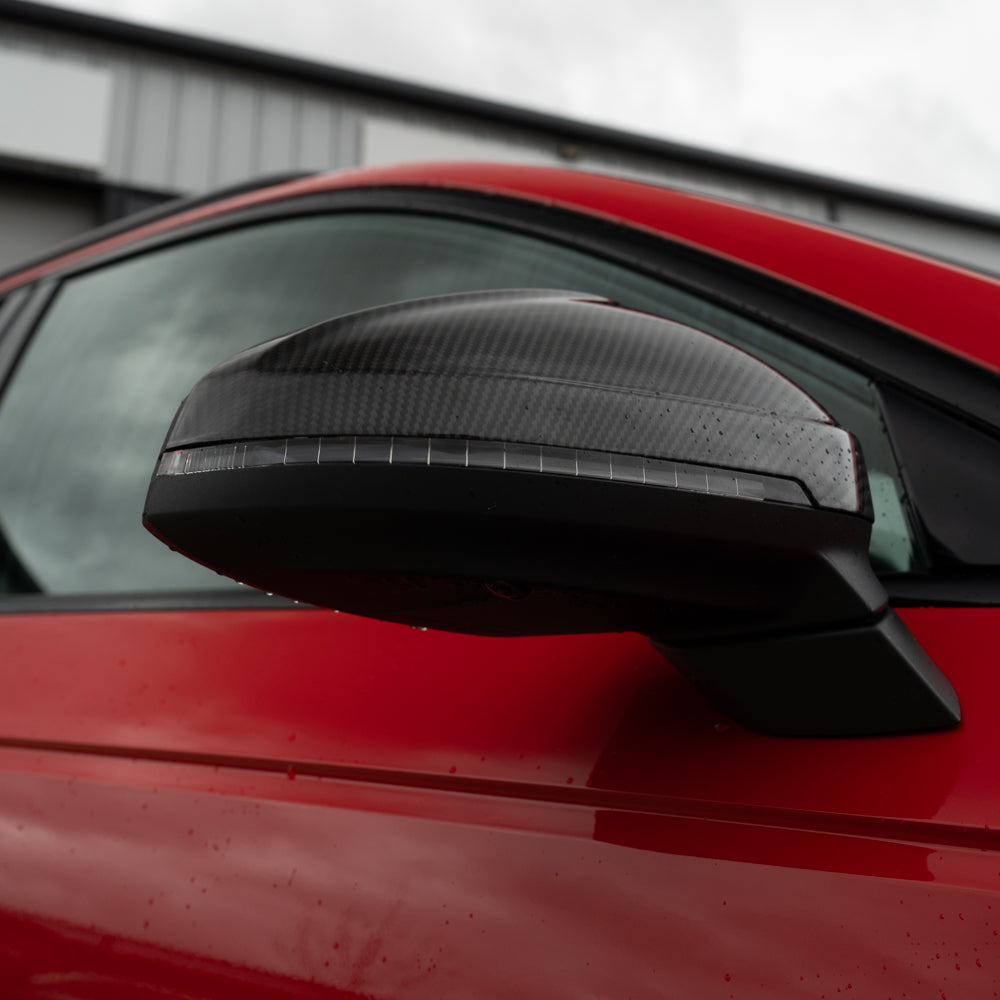 AUDI A4/S4/RS4/A5/S5/RS5 B9 2016-2025 PRE-PREG CARBON FIBRE MIRRORS - WITH LANE ASSIST-Accessories-CT CARBON-CT Carbon - High-quality carbon fiber and gloss black aerodynamic parts for premium sports and luxury vehicles.