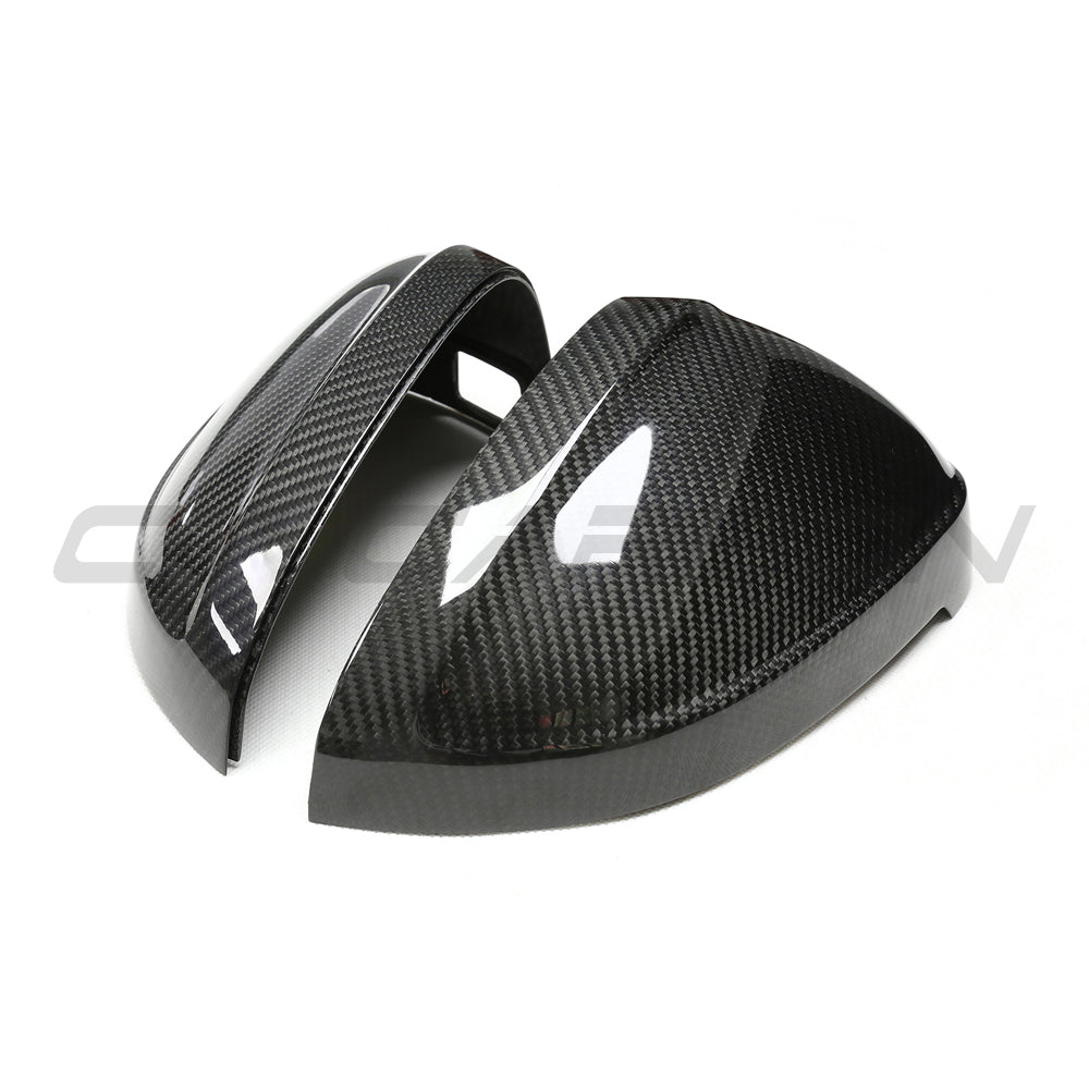 AUDI A4/S4/RS4/A5/S5/RS5 B9 2016-2025 PRE-PREG CARBON FIBRE MIRRORS - WITH LANE ASSIST-Accessories-CT CARBON-CT Carbon - High-quality carbon fiber and gloss black aerodynamic parts for premium sports and luxury vehicles.