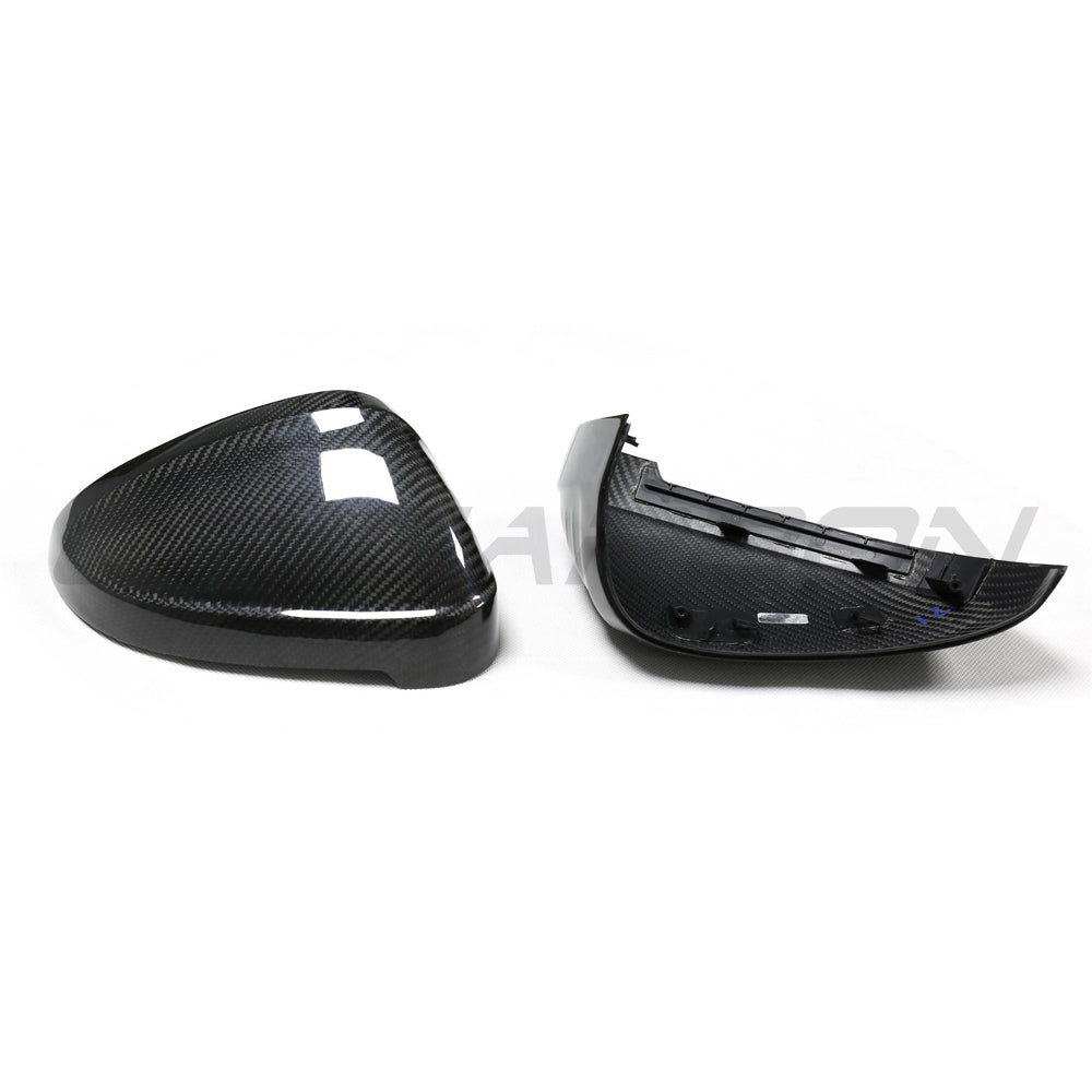 AUDI A4/S4/RS4/A5/S5/RS5 B9 2016-2025 PRE-PREG CARBON FIBRE MIRRORS - WITHOUT LANE ASSIST-Accessories-CT CARBON-CT Carbon - High-quality carbon fiber and gloss black aerodynamic parts for premium sports and luxury vehicles.