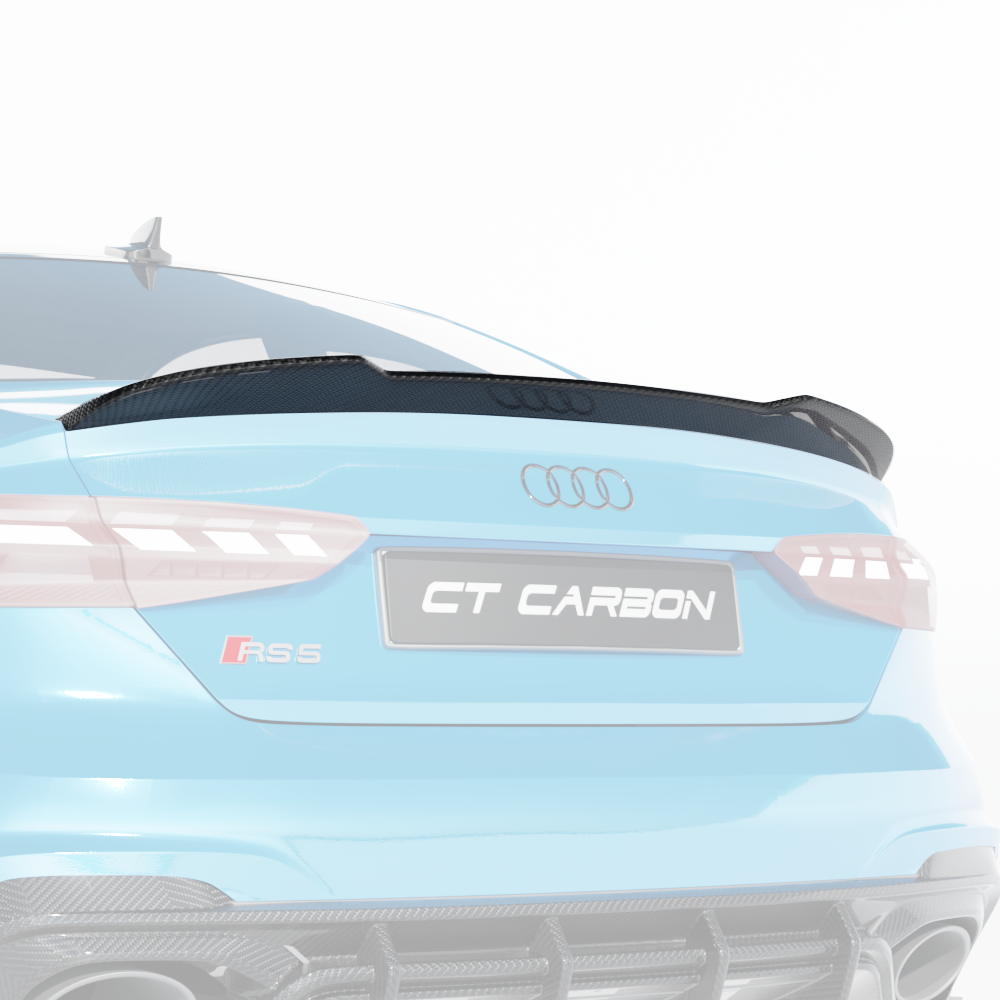 AUDI A5/S5/RS5 B9.5 COUPE 2016-2025 CARBON FIBRE SPOILER - CT DESIGN-Spoiler-CT CARBON-CT Carbon - High-quality carbon fiber and gloss black aerodynamic parts for premium sports and luxury vehicles.