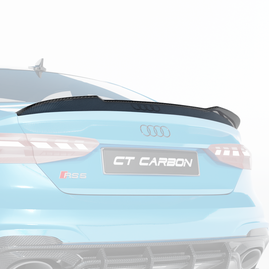 AUDI A5/S5/RS5 B9.5 COUPE 2016-2025 CARBON FIBRE SPOILER - CT DESIGN-Spoiler-CT CARBON-CT Carbon - High-quality carbon fiber and gloss black aerodynamic parts for premium sports and luxury vehicles.