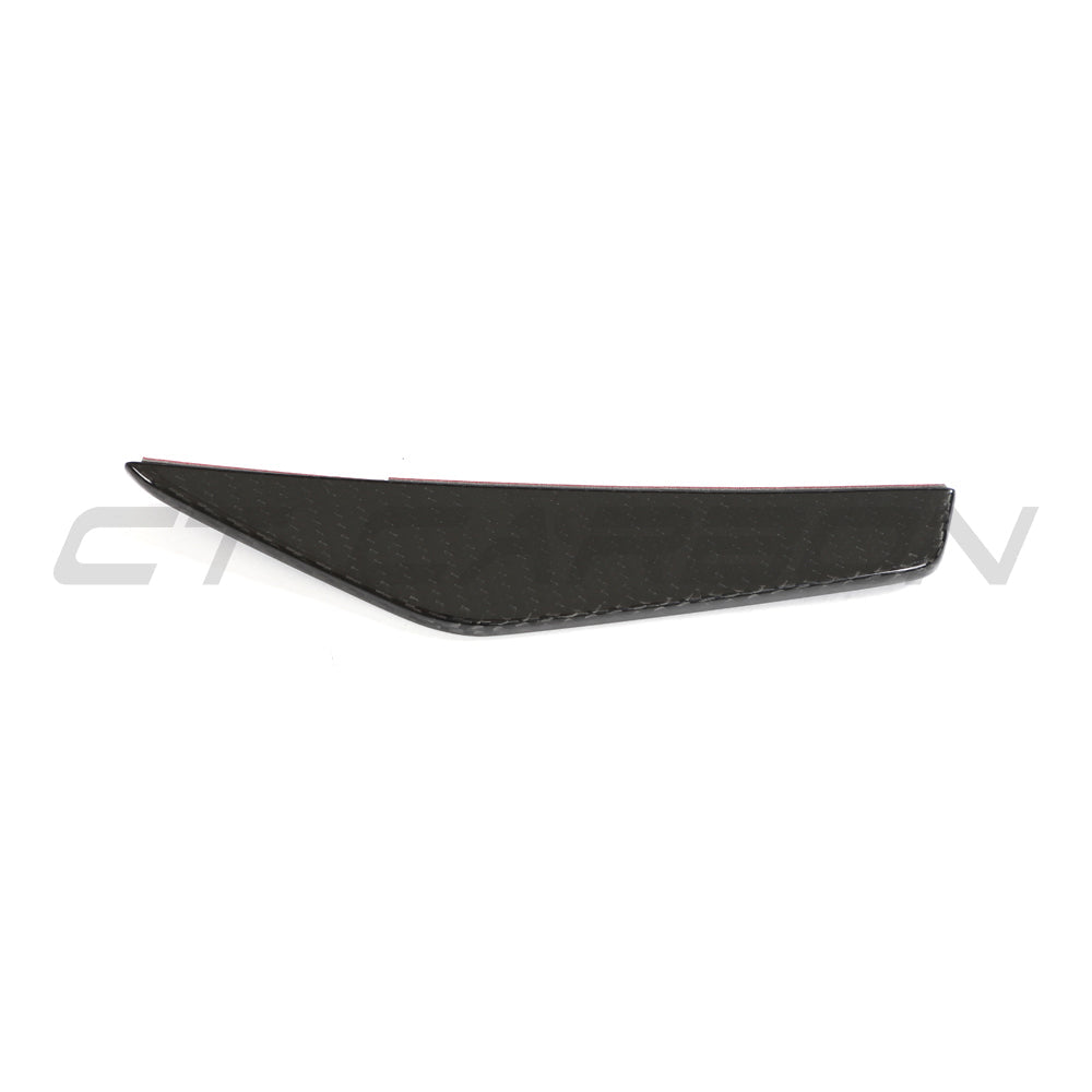 AUDI R8 V10 GEN 2.5 2020-2023 CARBON FIBRE FRONT CANARDS - V2-Spoiler-CT CARBON-CT Carbon - High-quality carbon fiber and gloss black aerodynamic parts for premium sports and luxury vehicles.