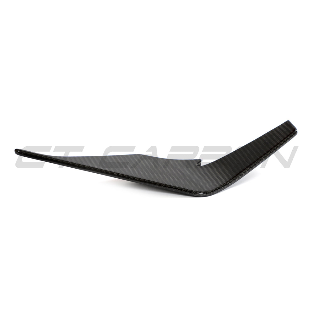 AUDI R8 V10 GEN 2.5 2020-2023 CARBON FIBRE FRONT CANARDS - V2-Spoiler-CT CARBON-CT Carbon - High-quality carbon fiber and gloss black aerodynamic parts for premium sports and luxury vehicles.