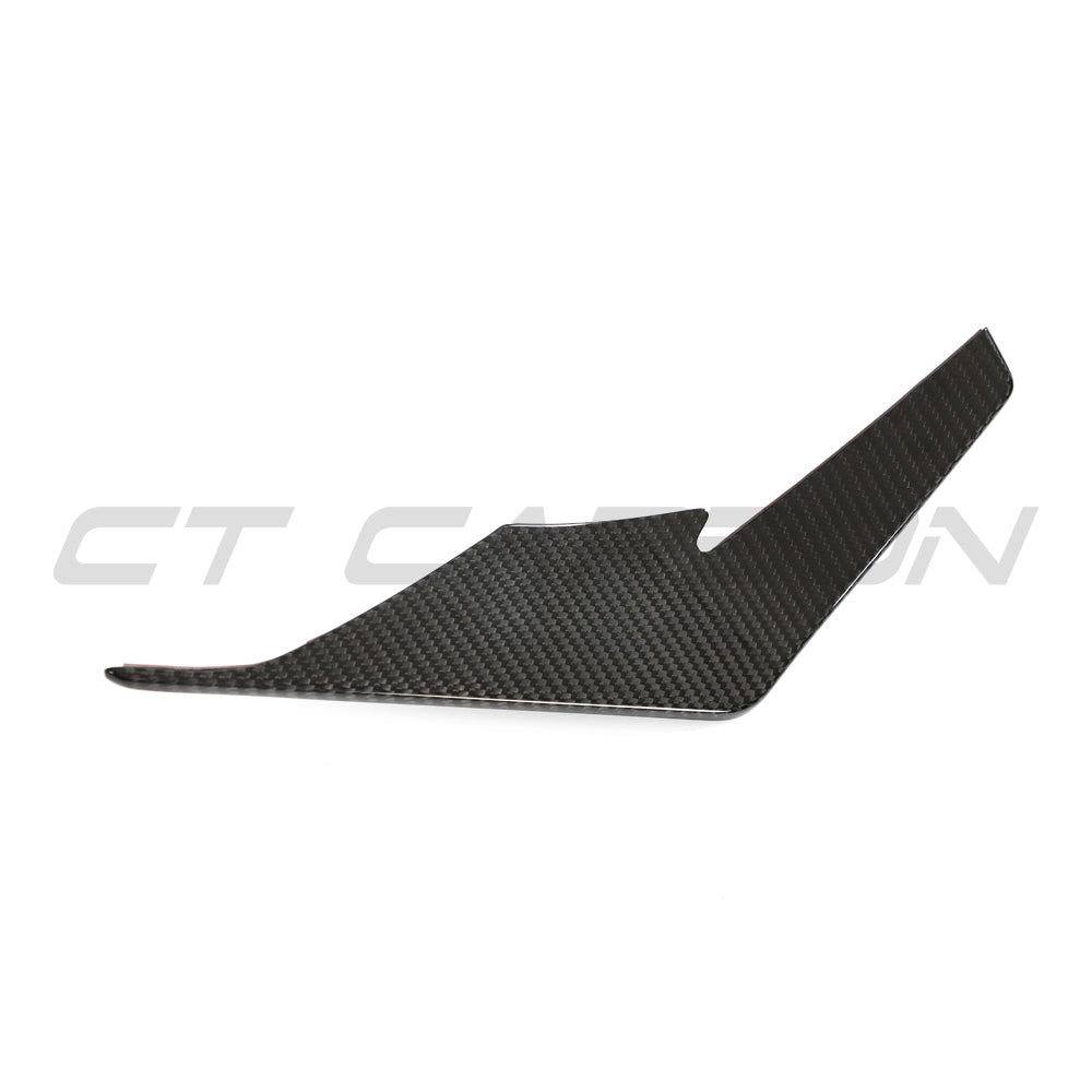 AUDI R8 V10 GEN 2.5 2020-2023 CARBON FIBRE FRONT CANARDS - V2-Spoiler-CT CARBON-CT Carbon - High-quality carbon fiber and gloss black aerodynamic parts for premium sports and luxury vehicles.