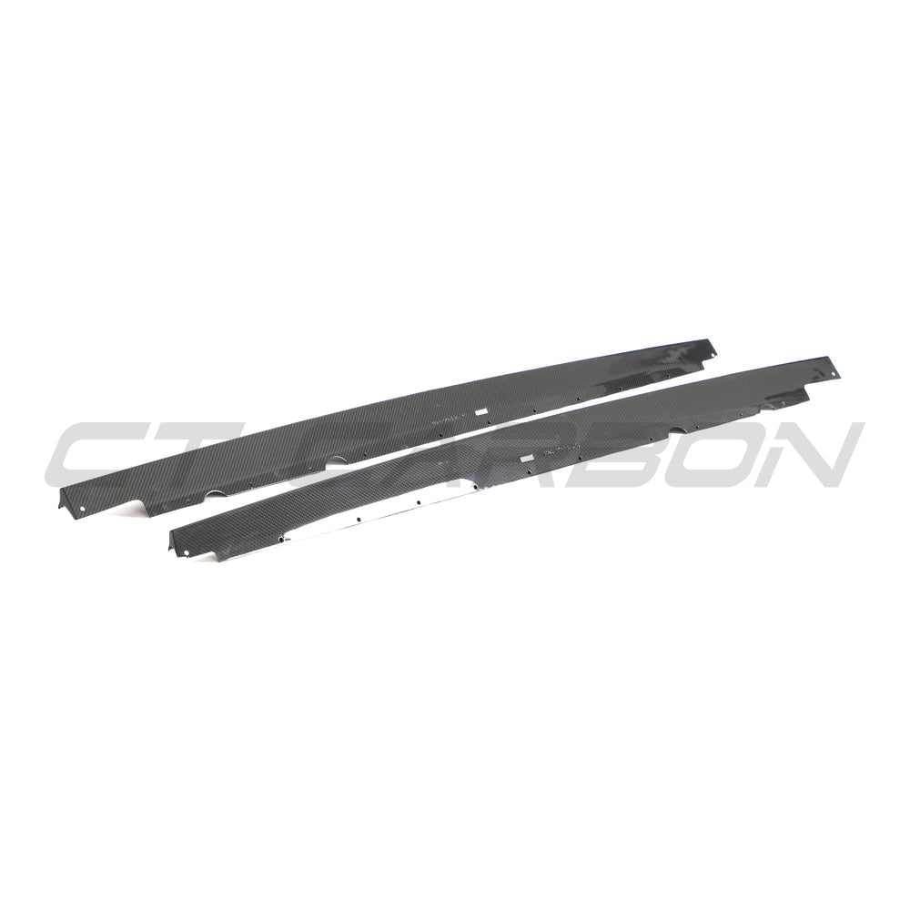 AUDI R8 V10 GEN 2.5 CARBON FIBRE SIDE SKIRTS-Side Skirts-CT CARBON-CT Carbon - High-quality carbon fiber and gloss black aerodynamic parts for premium sports and luxury vehicles.