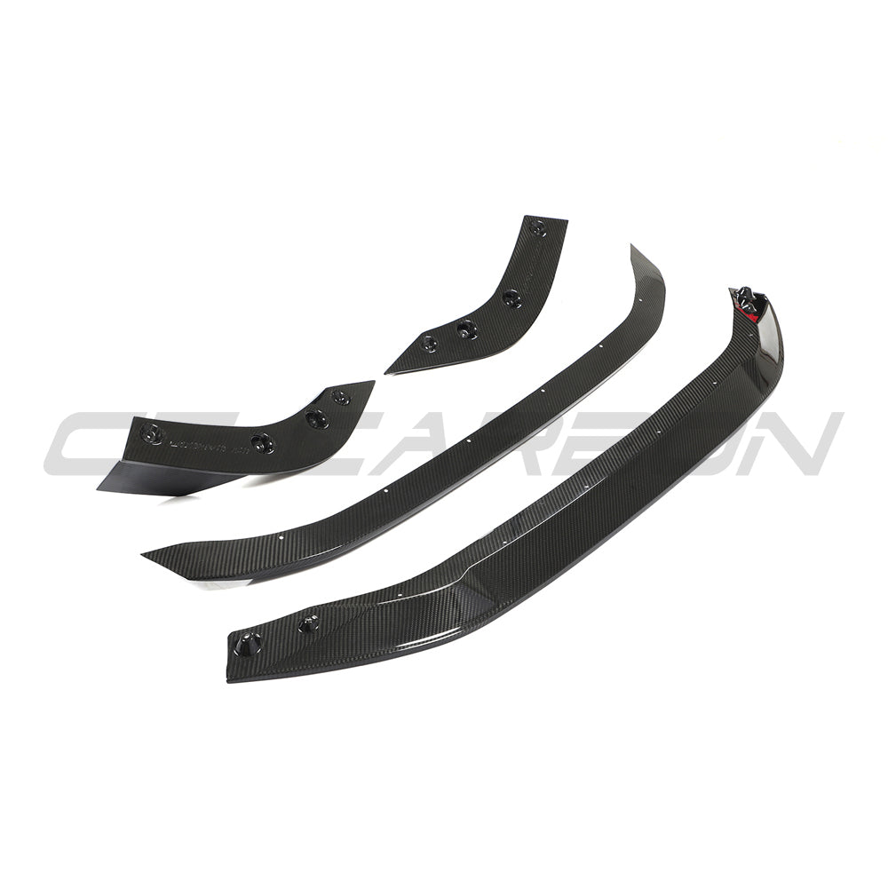 AUDI RS3 8Y 2022-2024 CARBON FIBRE SPLITTER - CT DESIGN-Splitter-CT CARBON-CT Carbon - High-quality carbon fiber and gloss black aerodynamic parts for premium sports and luxury vehicles.