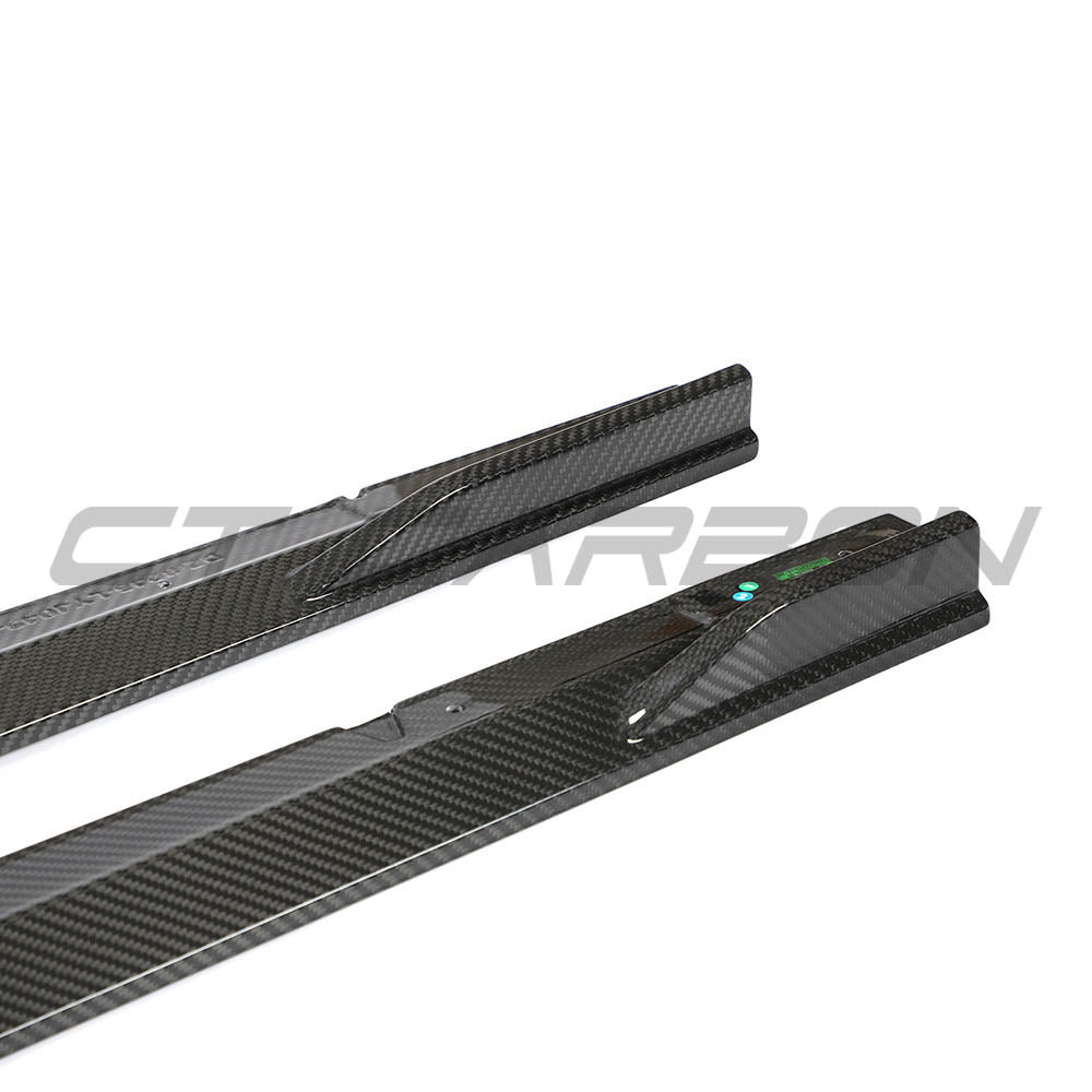 AUDI RS3 8Y 2022+ CARBON FIBRE SIDE SKIRTS - CT DESIGN-Side Skirts-CT CARBON-CT Carbon - High-quality carbon fiber and gloss black aerodynamic parts for premium sports and luxury vehicles.