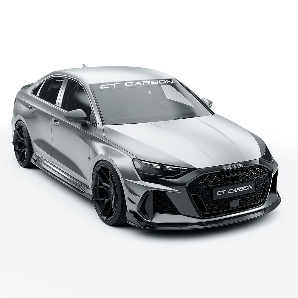 AUDI RS3 8Y 2025+ FACELIFT SALOON FULL CARBON FIBRE KIT - CT DESIGN-Kit-CT CARBON-CT Carbon - High-quality carbon fiber and gloss black aerodynamic parts for premium sports and luxury vehicles.