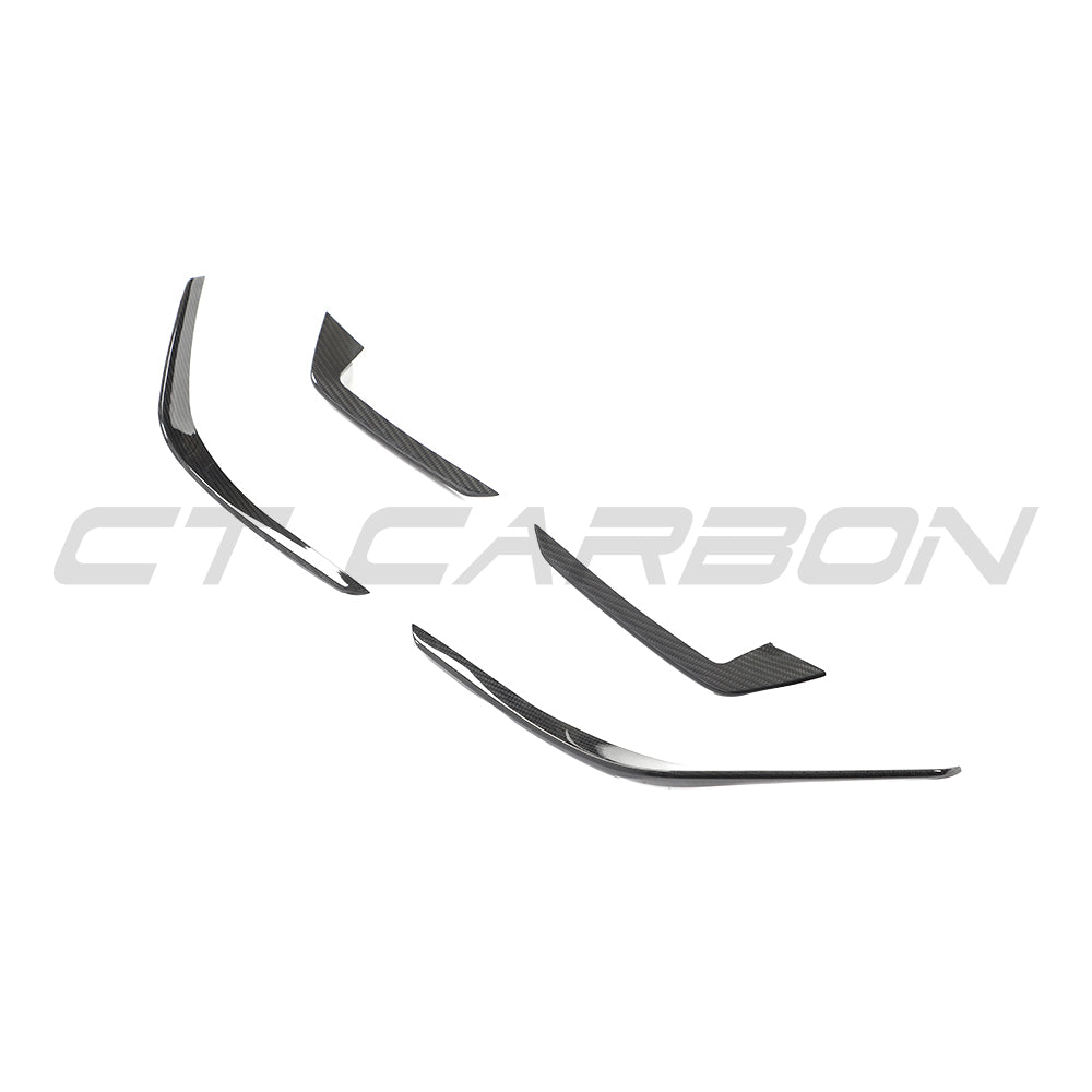AUDI RS4 B9.5 CARBON FIBRE FRONT CANARDS- CT DESIGN-Accessories-CT CARBON-CT Carbon - High-quality carbon fiber and gloss black aerodynamic parts for premium sports and luxury vehicles.