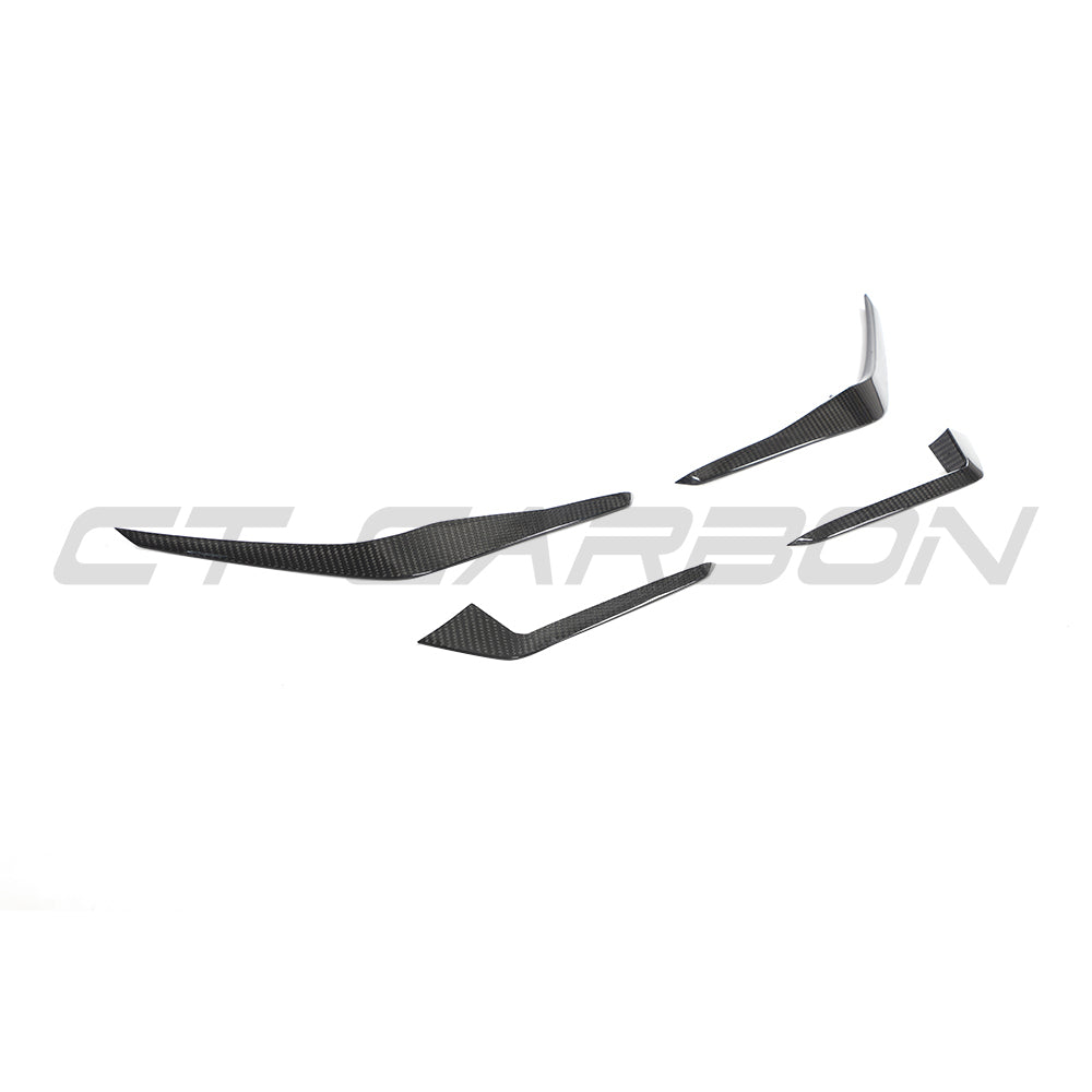 AUDI RS4 B9.5 CARBON FIBRE FRONT CANARDS- CT DESIGN-Accessories-CT CARBON-CT Carbon - High-quality carbon fiber and gloss black aerodynamic parts for premium sports and luxury vehicles.