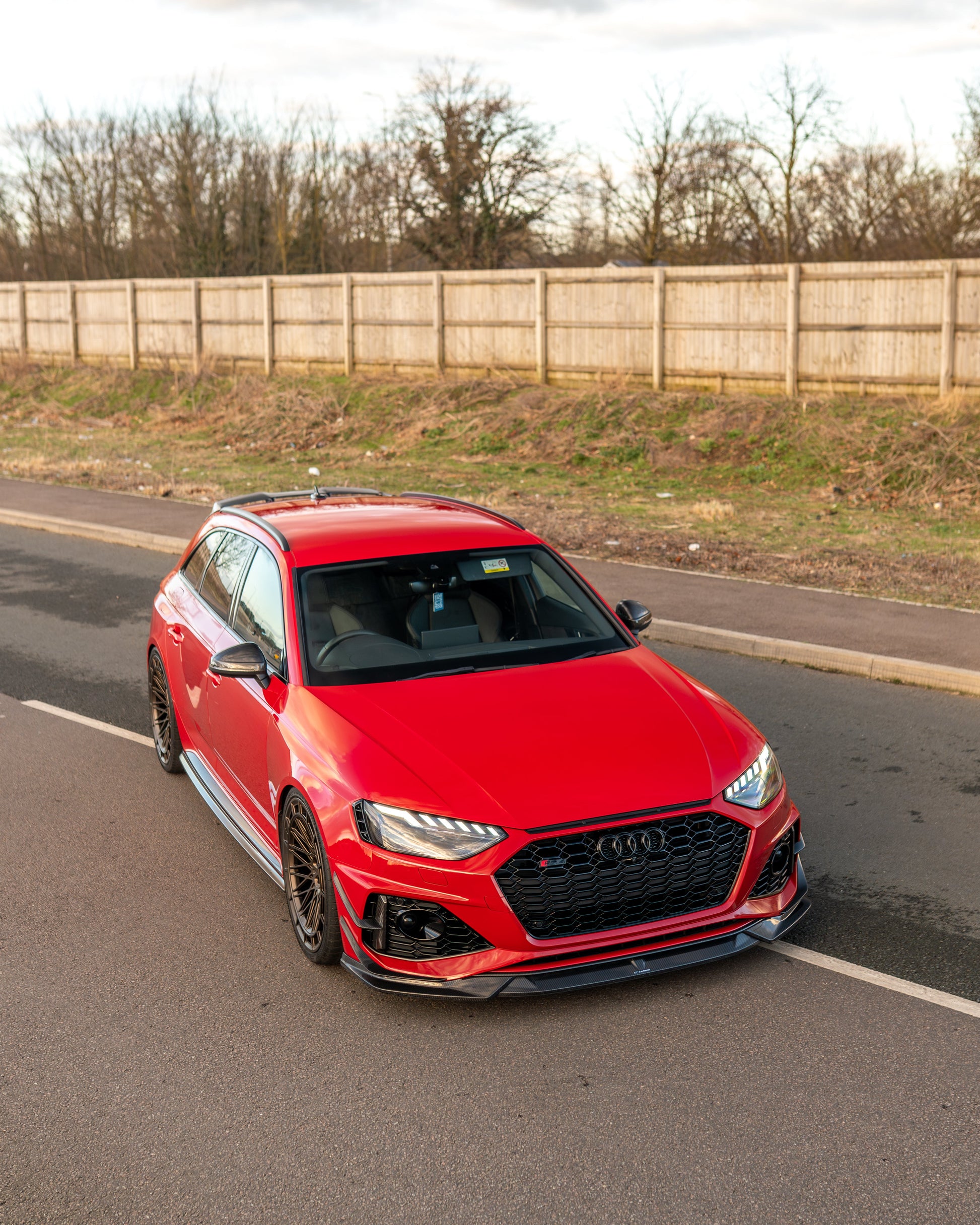 AUDI RS4 B9.5 CARBON FIBRE FRONT CANARDS- CT DESIGN-Accessories-CT CARBON-CT Carbon - High-quality carbon fiber and gloss black aerodynamic parts for premium sports and luxury vehicles.