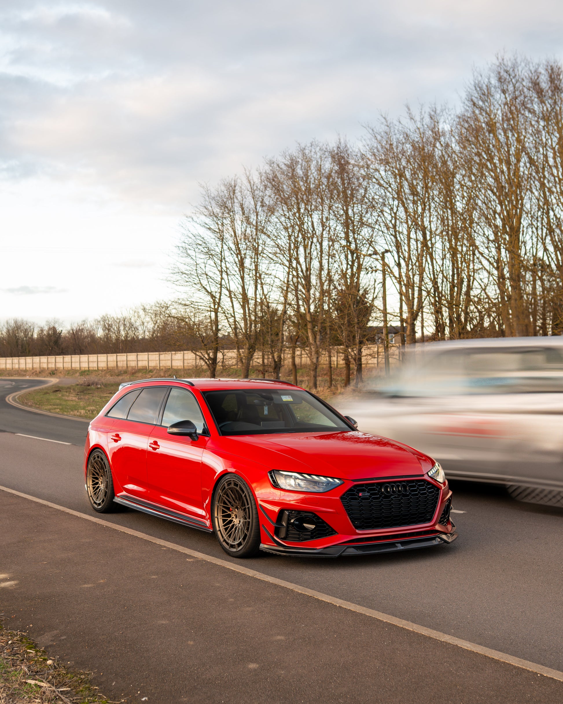 AUDI RS4 B9.5 CARBON FIBRE FRONT CANARDS- CT DESIGN-Accessories-CT CARBON-CT Carbon - High-quality carbon fiber and gloss black aerodynamic parts for premium sports and luxury vehicles.