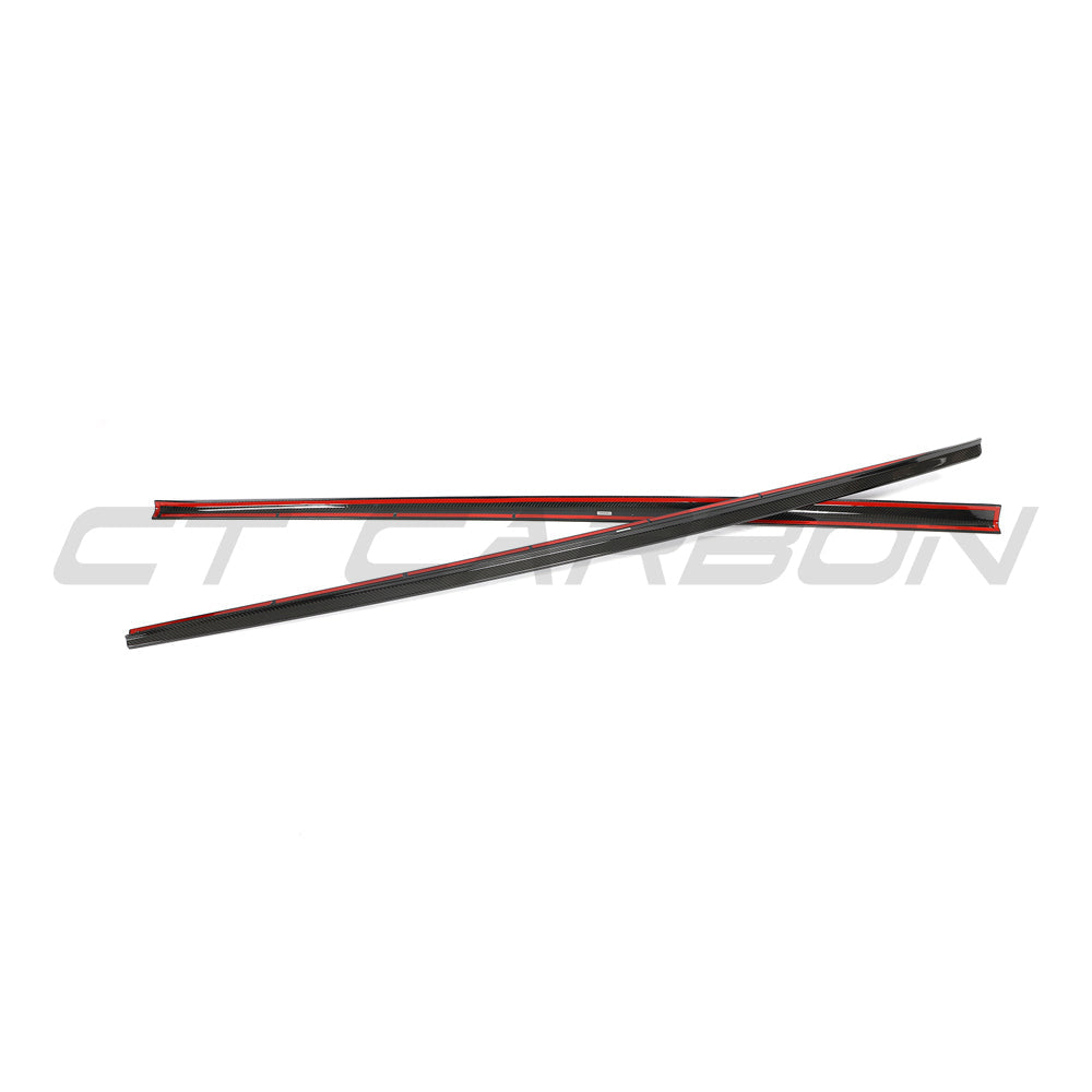 AUDI RS4 B9.5 CARBON FIBRE SIDE SKIRTS - CT DESIGN-Side Skirts-CT CARBON-CT Carbon - High-quality carbon fiber and gloss black aerodynamic parts for premium sports and luxury vehicles.