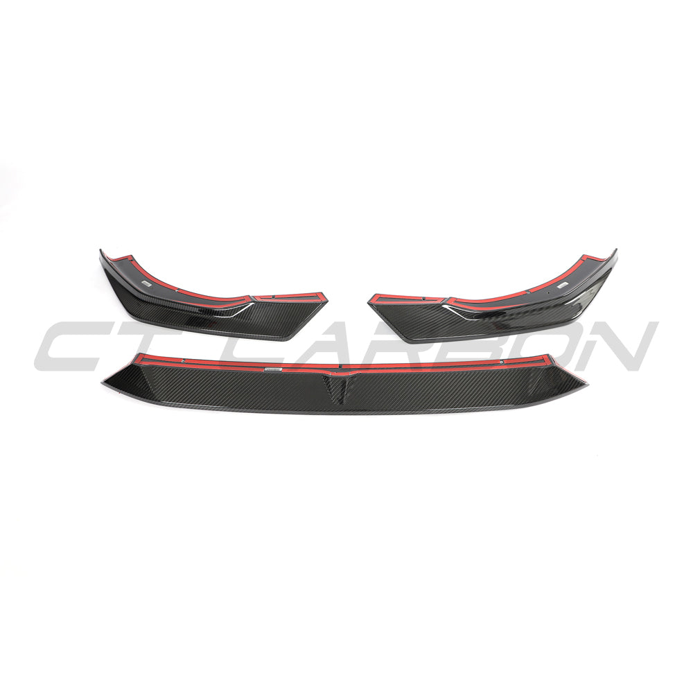 AUDI RS4 B9.5 CARBON FIBRE SPLITTER - CT DESIGN-Splitter-CT CARBON-CT Carbon - High-quality carbon fiber and gloss black aerodynamic parts for premium sports and luxury vehicles.