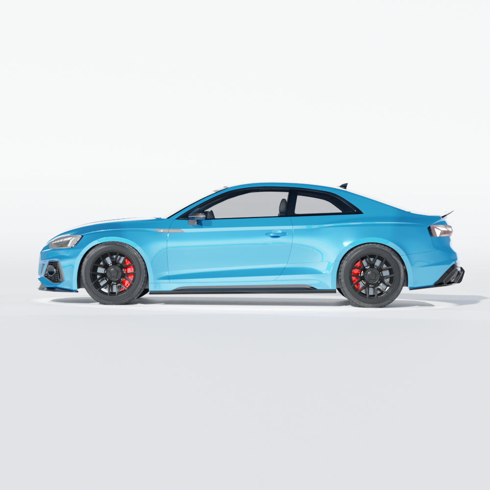 AUDI RS5 B9.5 COUPE 2020-2024 CARBON FIBRE SIDE SKIRTS - CT DESIGN-Side Skirts-CT CARBON-CT Carbon - High-quality carbon fiber and gloss black aerodynamic parts for premium sports and luxury vehicles.