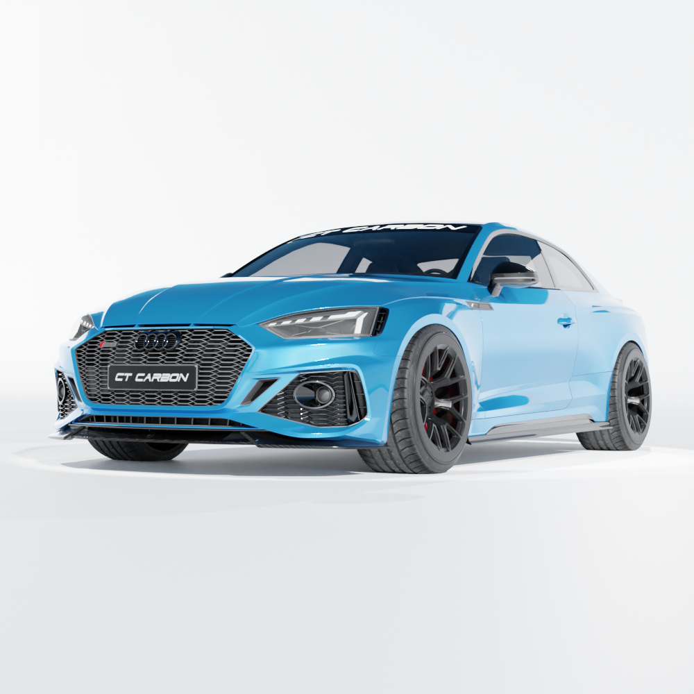 AUDI RS5 B9.5 COUPE 2020-2024 CARBON FIBRE SIDE SKIRTS - CT DESIGN-Side Skirts-CT CARBON-CT Carbon - High-quality carbon fiber and gloss black aerodynamic parts for premium sports and luxury vehicles.
